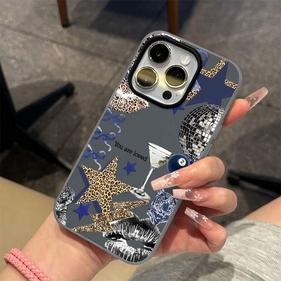 Star pattern For galaxy A54 53 52 51 50 36 35 34 33 32 26 25 24 17 16 15 13 14 12 11 10 10S 07 06 05 04 04E 03 03S 02 S25 24 23 ULTRA PLUS EDGE Multicolor Two-in-One Jelly Case with Soft Rubber Frame and Hard Back Panel, Skin-friendly and Shockproof. - Patrón de estrella rosa EHYGDK - Ver 1