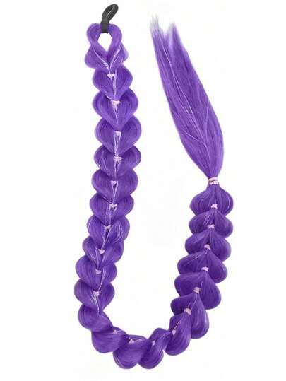 Extensión de cabello sintético larga y recta de color púrpura, cinta elástica para trenzar DIY, extensión de trenzado sintético, peluca de Kanekalon, cabello sólido púrpura, Expo City