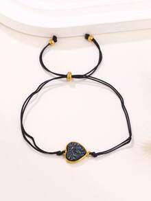 2件套流行水晶簇树脂心形蜡绳手链，友谊编织手链，情人节礼物 - 手鍊 - 查看 11