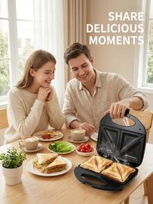 SOKANY 08112 三明治机 家用早餐机 煎吐司神器 不粘涂层煎炸机 水锁纹路设计 口感柔和 - 黑色 - 查看 2