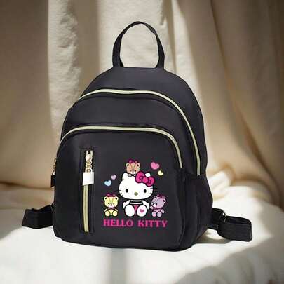 SANRIO 1个Kitty & Kuromi时尚迷你背包，学生款，可调节肩带，轻便简约设计，适合日常通勤、上学、旅行、工作等场合，学生适用。