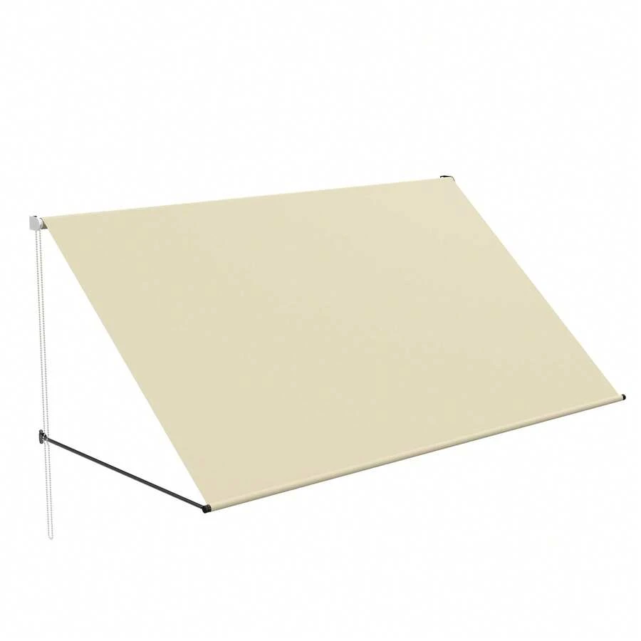 Retractable Awning With Articulated Arms, Balcony Awning, Retractable Awning, Balcony Awning, Sun Protection, Weather Resistant, Provides Shade, Retractable For Windows, Balcony, UV Resistant - Beige - View 1