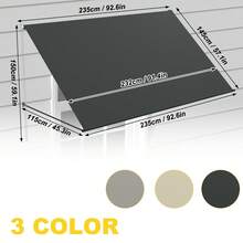 Retractable Awning With Articulated Arms, Balcony Awning, Retractable Awning, Balcony Awning, Sun Protection, Weather Resistant, Provides Shade, Retractable For Windows, Balcony, UV Resistant - Anthracite - View 12