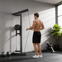 Wall Mounted Lat Pull Down & Cable Crossover Machine | High & Low Pulleys For Home Gym - Default - View 10