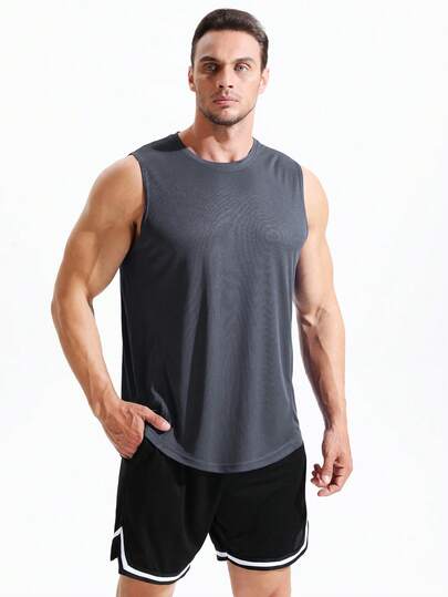 男士超柔软透气无袖背心，吸湿排汗弹力运动上衣，适合跑步、锻炼、休闲穿着，轻便多功能运动服