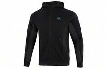 Adidas Wj Mh Kn Jkt Solid Color Logo Embroidered Casual Sports Wind Jacket, Black - Black - View 7