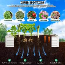 Galvanized Raised Garden Bed Kit, 2-Pack 6*3*1FT Outdoor Metal Planter Boxes – Large, Durable, Open Base, Safety Edge – Easy Assembly, Ideal for Vegetables and Flowers, Backyard Use - 6*3*1 pie Beige 2 piezas - Ver 4