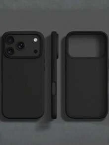 High-Quality Liquid Silicone Phone Case With Concave Button Design, Compatible With IPhone 17 AIR 16 15 14 13 12 11 Pro Max, Soft Waxy Texture, Skin-Friendly And Comfortable - màu đen - Xem 3