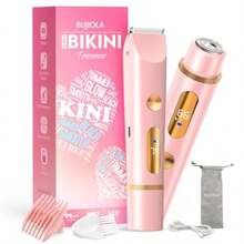 Cortadora de bikini mejorada 2025 para afeitadora de doble cabeza con pantalla LCD recortadora de pelo de cerámica IPX7 impermeable para ducha en húmedo y seco bolsa de regalo-035 - Rosa - Ver 8