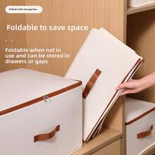 1pc Large Capacity Covered Clothing Organizer, Multifunctional Foldable Waterproof Storage Box, Dustproof And Moisture-Proof, Stackable Storage, Wardrobe Organizer Box, Bedroom Storage Box, Lockable (Password Lock Sold Separately), Simple Style - Multicolor - View 8