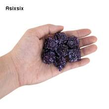 Asixsix 7 Pcs Purple Black Lotus Flower Metal Dice Solid Metal Polyhedral Dice Set Suitable For Role-Playing RPG Board Game Card Game - Apricot - View 2