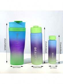 3 pezzi Tazze per auto con finitura opaca, 3 borracce sportive da esterno in colori vivaci, portatili e alla moda, forniture per la cucina, adatte per ciclismo, escursionismo, maratona, yoga, essenziali per il dormitorio, necessità di viaggio, adatte per 3 membri della famiglia, lavoratori d'ufficio e studenti, ottimo regalo per famiglia e amici - Multicolore - Visualizzare 5