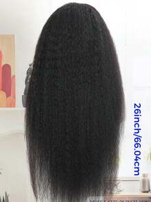 13x6蕾丝前置蓬松直发假发，透明Yaki直发前额闭合式真人发假发，女士款，32英寸，180%密度，无胶假发，预先拔毛，带婴儿发 - SNatural - 查看 4