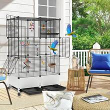 Jaulas Para Aves, Jaulas Grandes Para Pájaros Móvil Jaula Para Aves Pequeñas, Juguetes Para Pájaros, Móvil De Metal Para Pájaros, Para Loros, Para Cañarios, 75x39x120cm - Unitalla - Ver 10