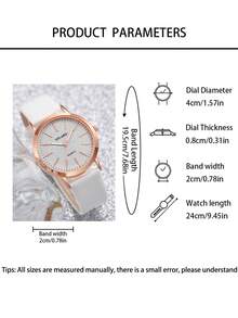 Bộ trang sức vàng cao cấp 5 món dành cho nữ, bao gồm đồng hồ thạch anh thời trang (dây đeo trắng, mặt số lấp lánh), vòng tay ngọc trai, dây chuyền mặt dây chuyền ngọc trai hai lớp và bông tai ngọc trai, một bộ sưu tập đồng hồ thạch anh tinh tế. - trắng - Xem 5