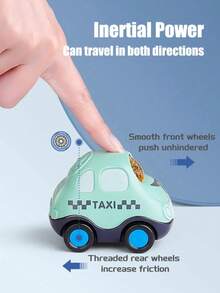 Coche de juguete con engranaje de prensa de dibujos animados para niños, coche transparenteíble de Lnertia, rompecabezas para bebé, juguete deslizante, regalo para niño y niña de 1 a 3 años MAWS - Autobús escolar 2 - Ver 6