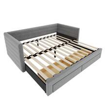 Sofa Bed Frame - Grey + Upholstered + 90cm*190cm-1 - View 7