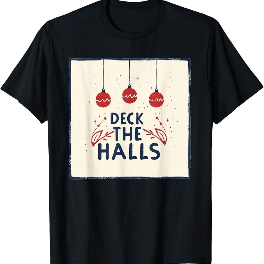 Happy Deck the Halls Costume T-Shirt - Negro 1 - Ver 1
