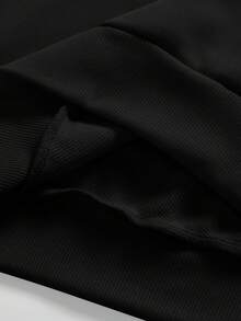 男士休闲通勤汤姆和杰瑞图案印花字母刺绣圆领长袖修身卫衣，春秋季 - 黑色 - 查看 6