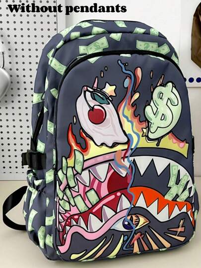 حقيبة ظهر جديدة بنمط القرش، خفيفة الوزن وقوية، كلاسيكية وعصرية، متعددة الاستخدامات ومريحة، واسعة للتسوق والسفر، مناسبة لمختلف المناسبات (بدون قلادة)