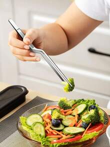 1pc Stainless Steel Kitchen Tweezers, Barbecue Tweezers,Cooking Tweezers,Food Tweezers,Fish Tank Water Grass Clamp, Multifunctional Buffet Clamp, Anti Slip Barbecue Tongs, Salad Clamp, Dessert Clamp, Fruit Clamp, Pet Feeding Clamp, Suitable For Cooking, Plate Arrangement, Barbecue, Salad, Pastry, Pet Feeding, Kitchen Small Tools, Suitable For Bars, Cafes, Restaurants, Home Kitchens, Parties, Birthdays, Suitable As Gifts For Friends, Family, Parents, Neighbors, Baking Enthusiasts - Bạc - Xem 5