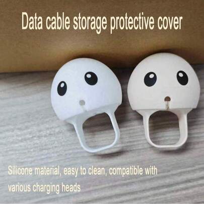 Cute Portable Charger And Cable Organizer Protective Case, Anti-Bending, Easy To Store, Suitable For Travel And Outdoor Activities, Made Of Silicone Material, Easy To Clean, Compatible With Various Chargers (Plug Not Included)