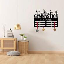 1 chiếc giá đỡ huy chương thể dục dụng cụ bằng kim loại khắc tên cá nhân, giá trưng bày huy chương vận động viên thể dục dụng cụ, móc treo huy chương tùy chỉnh tên, trang trí logo, quà tặng vận động viên, vật phẩm trao giải tùy chỉnh - Nhiều màu - Xem 4