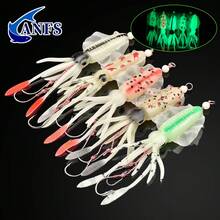 1pc Soft Squid Fishing Lure, Artificial Bait With Luminous Body Perfect For Night Fishing - Multicolor - View 2
