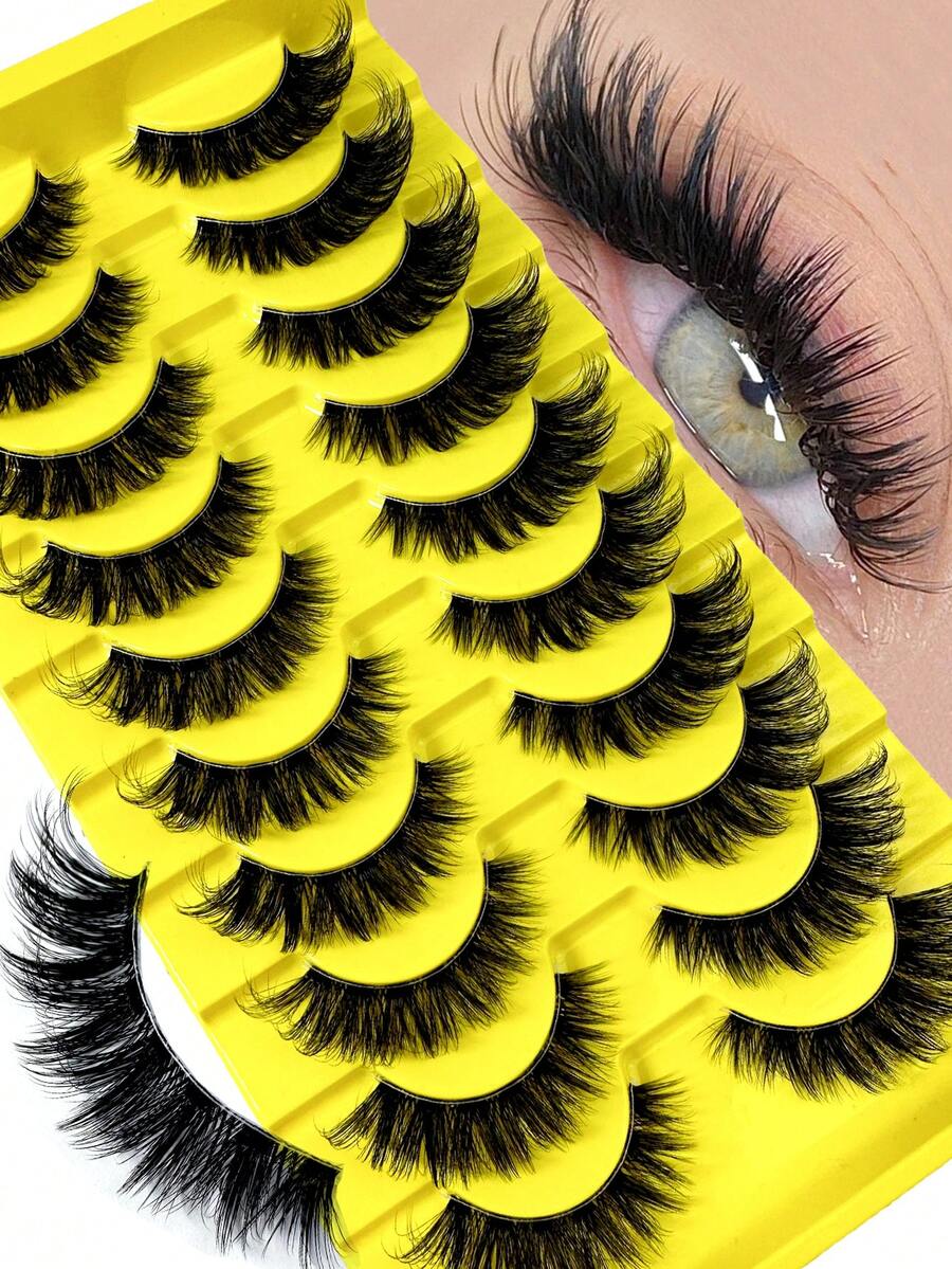 10 Cặp Mi Giả Kiểu Mắt Mèo Hoạt Hình Mới, Mỏng Tự Nhiên - Mi Giả Lông Chồn Trong Suốt, Tạo Kiểu Trang Điểm Tự Nhiên Hàng Ngày - Có Thể Tái Sử Dụng, Thoải Mái, Phù Hợp Cho Người Mới Bắt Đầu, Cosplay, Du Lịch, Lễ Hội, Tiệc Tùng, Thích Hợp Cho Mọi Dịp