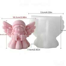 1 Peça Molde de Silicone Exquisito de Menina Anjo Alada Escultura Realista de Uso Múltiplo para Vela/Gesso/Sabonete DIY Dia dos Namorados Dia das Mães Primavera Presente de Aniversário Decoração do Lar - A - Visão 8