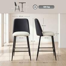 HOMCOM Banquetas de bar - Preto - Ver 7