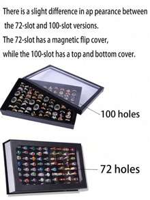 Hộp trưng bày trang sức 100 ngăn, hộp đựng dung tích lớn, hộp đựng và trưng bày bông tai kiểu khay, hộp đựng trong suốt chống bụi có nắp đậy, lý tưởng để đựng bông tai, nhiều nhẫn, dùng để cất giữ và trưng bày trong ngăn kéo, trang trí phòng trang điểm, trang trí phòng. - Nhiều màu - Xem 8