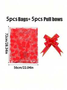 20/10/2个装心形印花礼品袋，20.04x28.34英寸透明塑料篮袋，红色丝带蝴蝶结，水果篮包装，礼品包装用品，鲜花包装，适用于派对礼物、婚礼、婴儿派对、生日、周年纪念日、情人节及各种场合。 - 彩色 - 查看 15