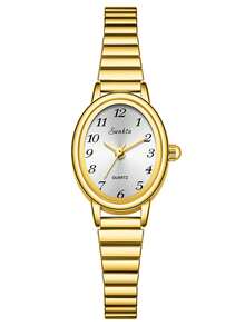 LIGE 时尚女士石英表，不锈钢表带，防水，适合日常佩戴，精致小巧的表盘，可调节表带 - 金色 - 查看 14