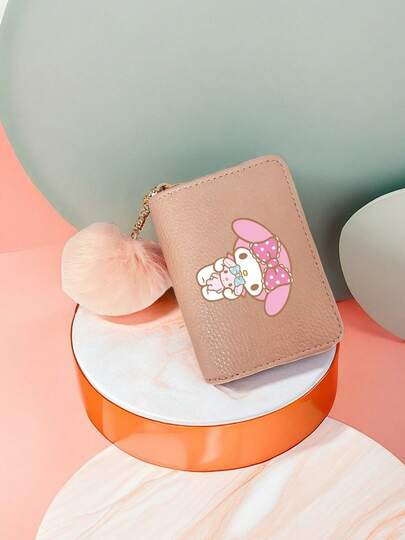 Sanrio 1pc Hello Kitty Melody Credit Card Holder With Multiple Card Slots, Creative Refined Design Large Capacity Compact Wallet For Women Teens, Fits Driver's Licenses Business Cards ID Documents, Kawaii Pink PU Leather Card Holder For New Year Birthday Valentine's Day Gifts Travel, Adorable Kuromi Credit Card Case With Zipper Pocket For Daily Use Office School Nurse Gift