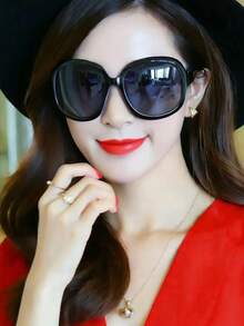 Gafas de moda retro oversize, estilo vintage de alta gama, gafas de calle que estilizan el rostro - Negro - Ver 1