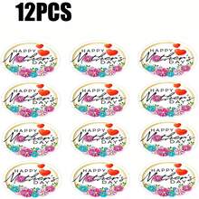 12/24/72Pcs FaCraft Happy Mother's Day Label Stickers, Flowers Mother's Day Gift Label Stickers Mother's Day Label Envelopes Sealed Gift Card Packaging... - TypeA - View 9