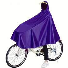 Unisex Bicycle Raincoat Hat Brim Random Color Electric Bike Riding Rainproof Cape For Outdoor Travel Hiking Students Adults Single Riders - Purple - View 3