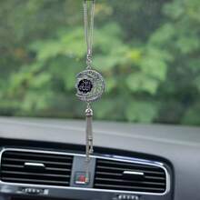 1件伊斯兰穆斯林汽车挂饰 - 金色阿拉伯语吊坠，黑色书法，金属宗教饰品，适用于汽车内饰，送给穆斯林驾驶员的精神礼物，伊斯兰家居装饰，精致伊斯兰艺术，汽车挂饰 | 伊斯兰艺术 | 精湛工艺 - 彩色 - 查看 7