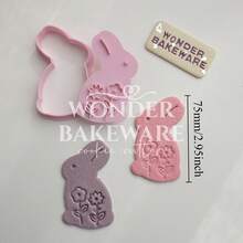 Cortadores de Biscoito em Forma de Coelho Fofo, Flores, Glacê, Molde de Biscoito da Páscoa, Ferramenta de Estampagem de Biscoito, Suprimentos de Artesanato em Pasta de Açúcar - animal - Visão 8
