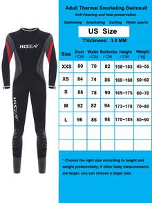 HISEA 3.0mm Thick Men's Warm Wetsuit, Thermal Diving Suit, Water Sports One-Piece Casual Outfit - Black - View 15