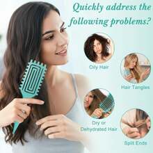 Curl Defining Brush For Curly Hair \U2013 Detangling &Amp; Styling Brush With Wide Tooth Design, Soft Bristles Reduce Frizz, Shape Curls &Amp; Waves For Women And Men, Wet &Amp; Dry Use (Green) - Màu A - Xem 7