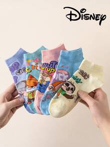 Disney 5/1 Pair Crazy Animal Women's Ankle Socks, Gift, Summer Socks, Cartoon Mickey Mouse Socks, Comfortable Breathable Fashion Women Socks, Novelty Socks - Multicolor - View 10