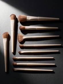 10pcs Makeup Brush Set With 1 Makeup Sponge, Suitable For Daily Use And Travel, Includes Eyeshadow Brush, Concealer Brush And Foundation Brush - Multicolor - View 4