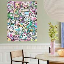 Official Tokidokis Unicorno Tapestry Wall Hanging, 3x5ft Party Photography Backdrop Decorations For Living Room Bedroom Home, Cute Birthday Party Supplies Banner Tablecloth Beach ThrowOfficial Tokidokis Unicorno Tapestry Wall Hanging, 3x5ft Party Photography Backdrop Decorations For Living Room Bedroom Home, Cute Birthday Party Supplies Banner Tablecloth Beach Throw - pink 1pc - View 2