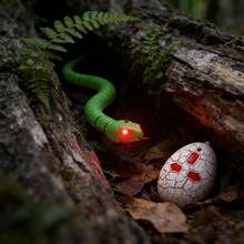 Remote Control Snake Toy - Cool And Realistic Design, Rechargeable Smart Sensor Toy, Infrared Controller And Receiver Light, Automatic Obstacle Avoidance, Perfect Prank Gift And The Best Companion And Birthday Present. - Green - View 2