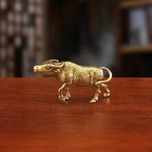 1 件黄铜十二生肖动物系列装饰，栩栩如生的恐龙和狮子雕像，办公桌配件，微型摆件，家居装饰，创意工艺品，现代简约，日常装饰 - 黃銅色 - 查看 18