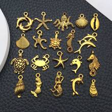20/100pcs Beach Charms Collection, Bulk Marine Sea Animal Life Nautical Charms Metal Pendant Craft Supplies Findings For Necklace And Bracelet Jewelry Making - One Size - View 17