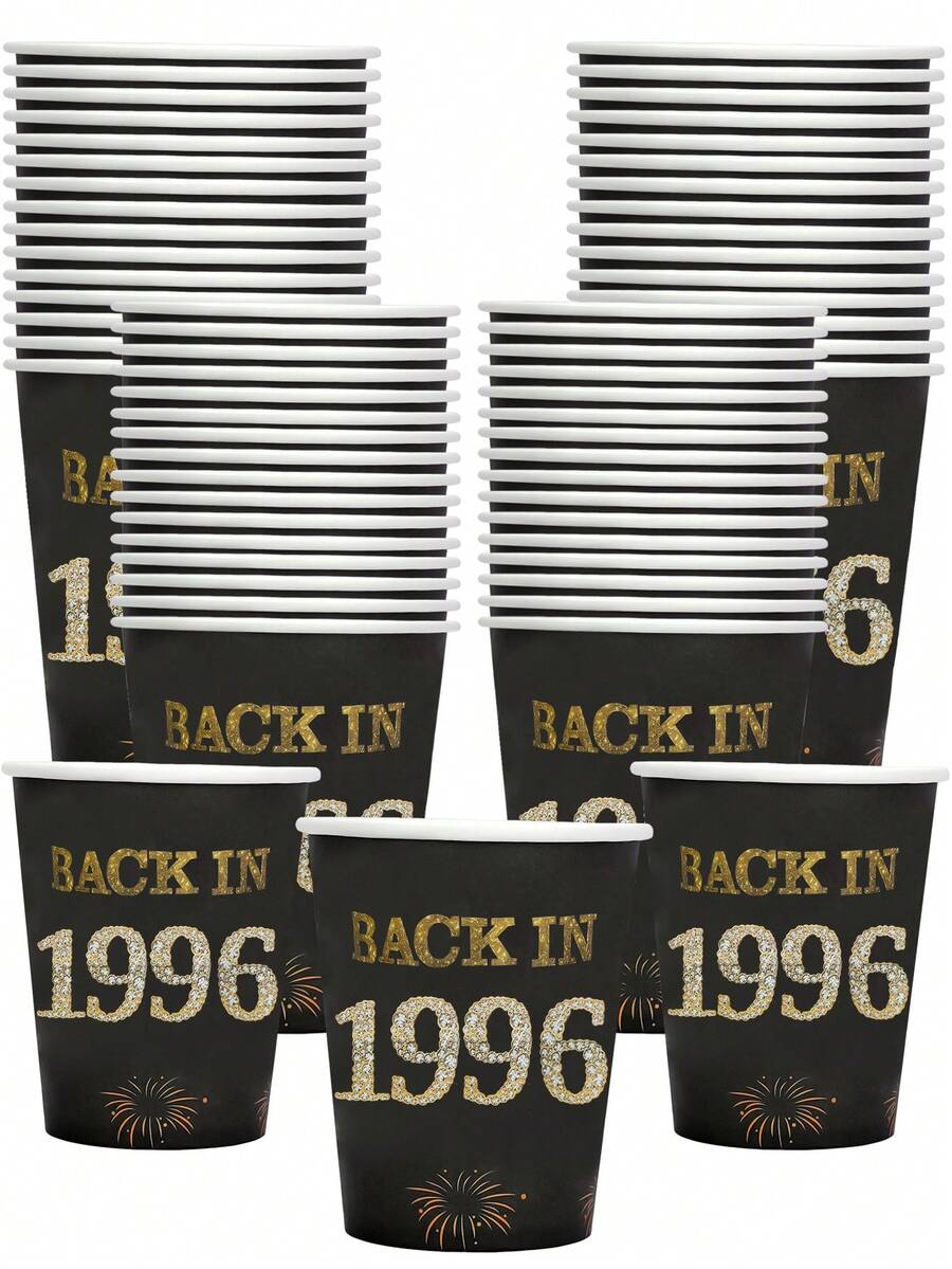 20 piezas/40 piezas/60 piezas Vasos vintage de 30 cumpleaños de 1996, vasos de fiesta dorados negros de 30 años de edad, decoraciones de 30 aniversario de cumpleaños, regalos para invitados masculinos y femeninos, suministros de 30 aniversario de boda - 1996 - Ver 1