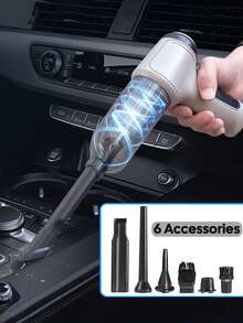 3-In-1 Car Vacuum Cleaner, High Suction Portable Cordless Vacuum Cleaner For Dry & Wet Use, 2400mAh - Grey - View 8